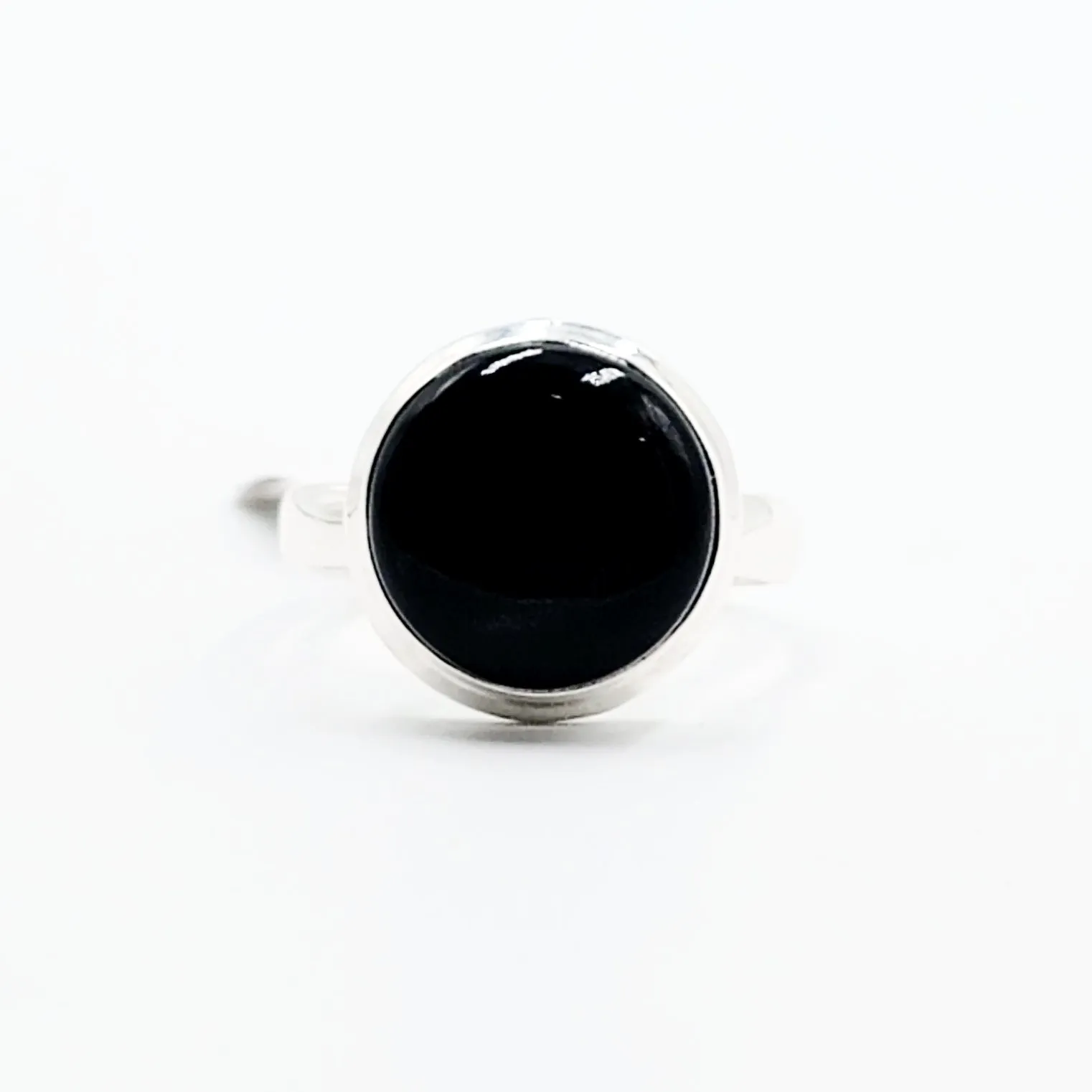 Silver Sheen Obsidian Ring Sterling Silver Band Size 11