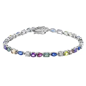 Simon G. Mixed-Cut Rainbow Sapphire & Diamond Bracelet