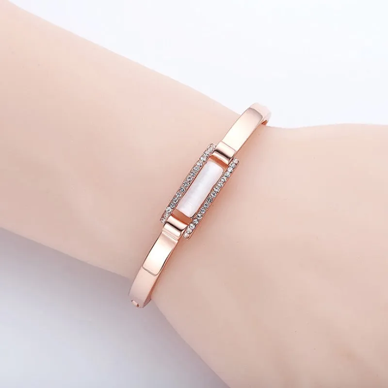 Simple new style rose gold diamond flower dripping oil bracelet women