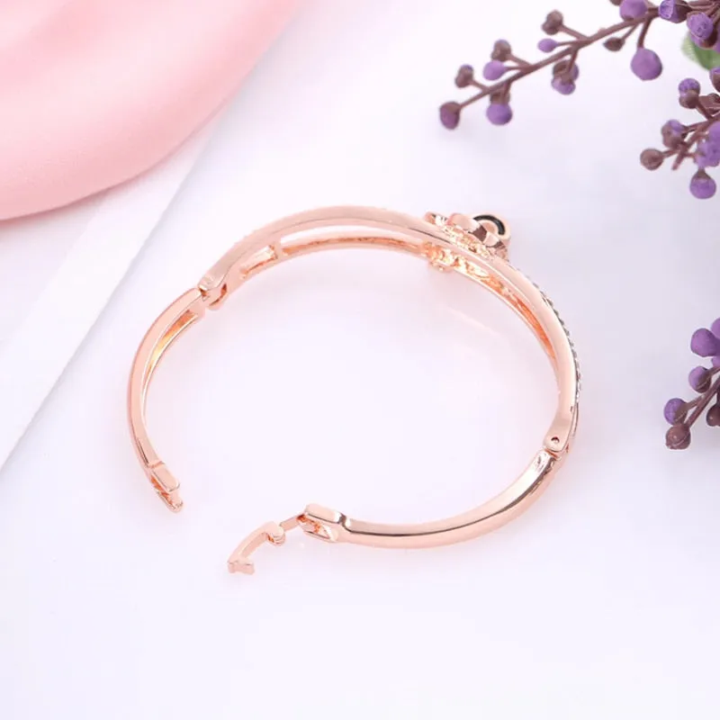 Simple new style rose gold diamond flower dripping oil bracelet women
