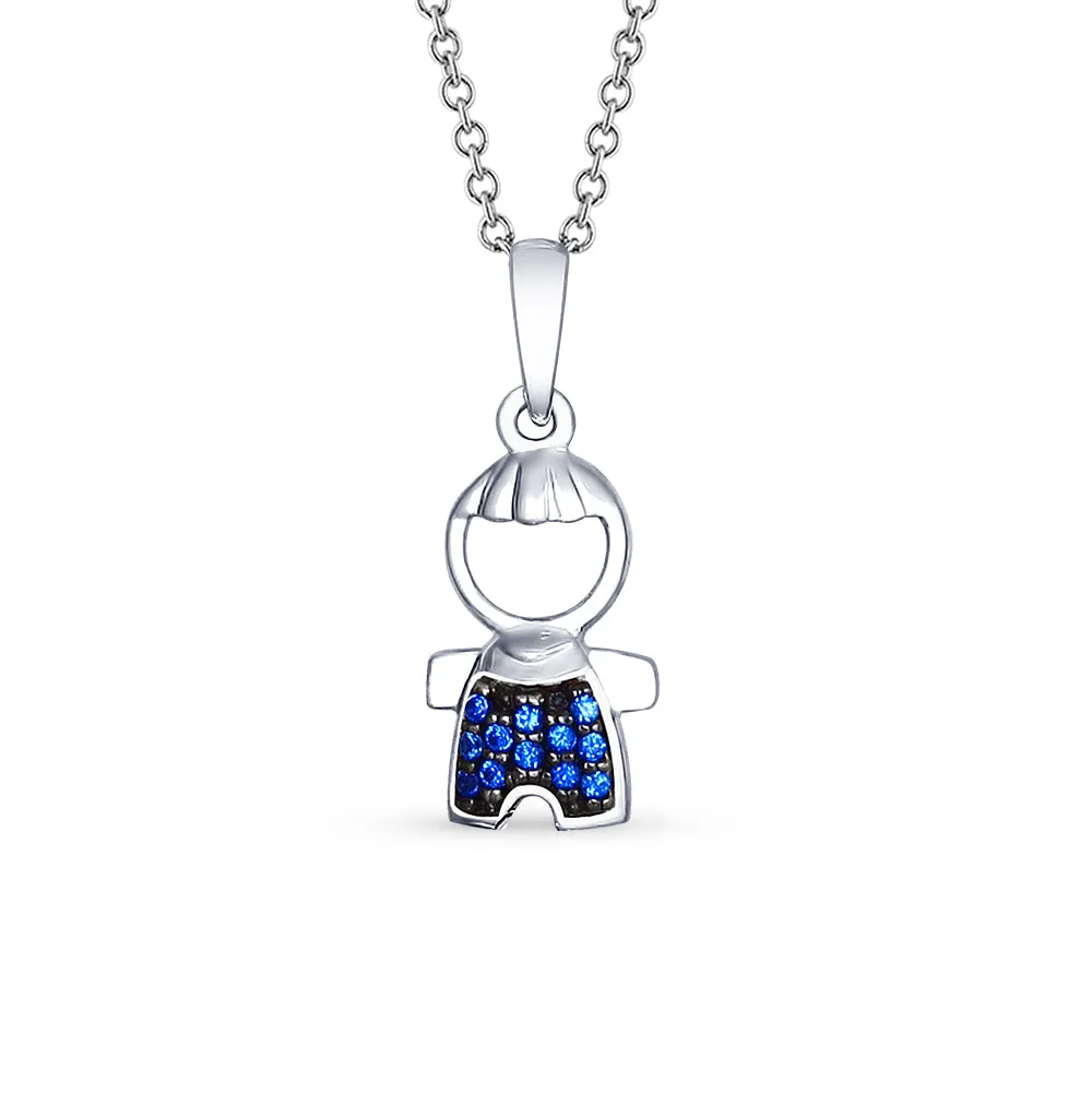 SOKOLOV - Little Boy Charm - Sterling Silver 925 With CZ, Blue