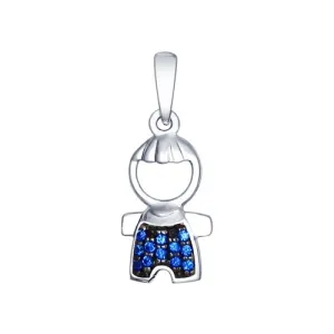 SOKOLOV - Little Boy Charm - Sterling Silver 925 With CZ, Blue