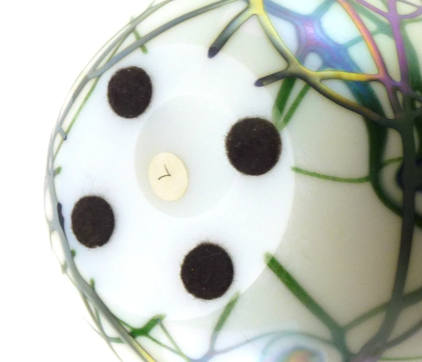 SOLD Charles Lotton Studio Art Glass Iridescent and Opalescent White Glass Vase