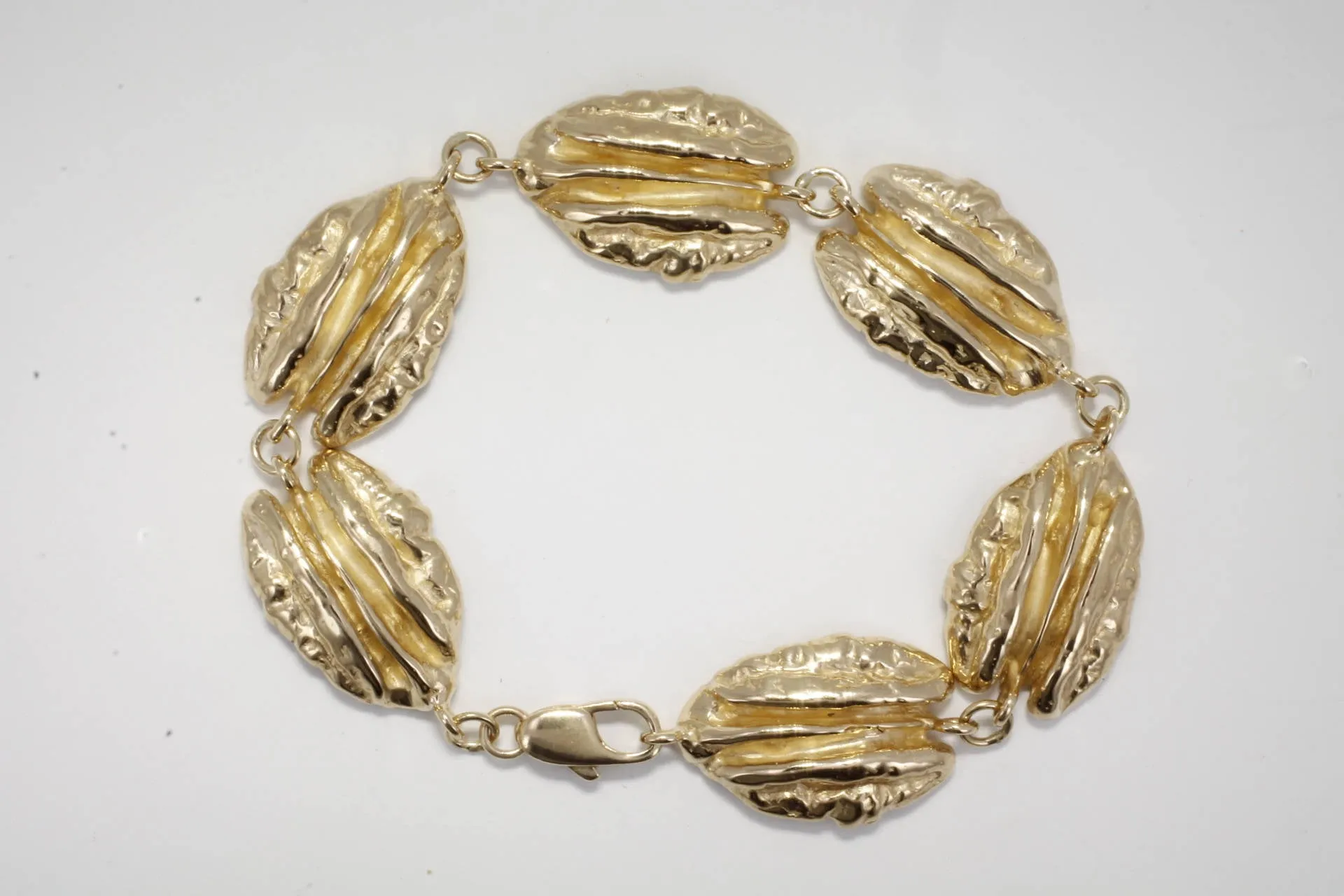 Solid 14kt Gold Pecan Bracelet for Pecan Grower