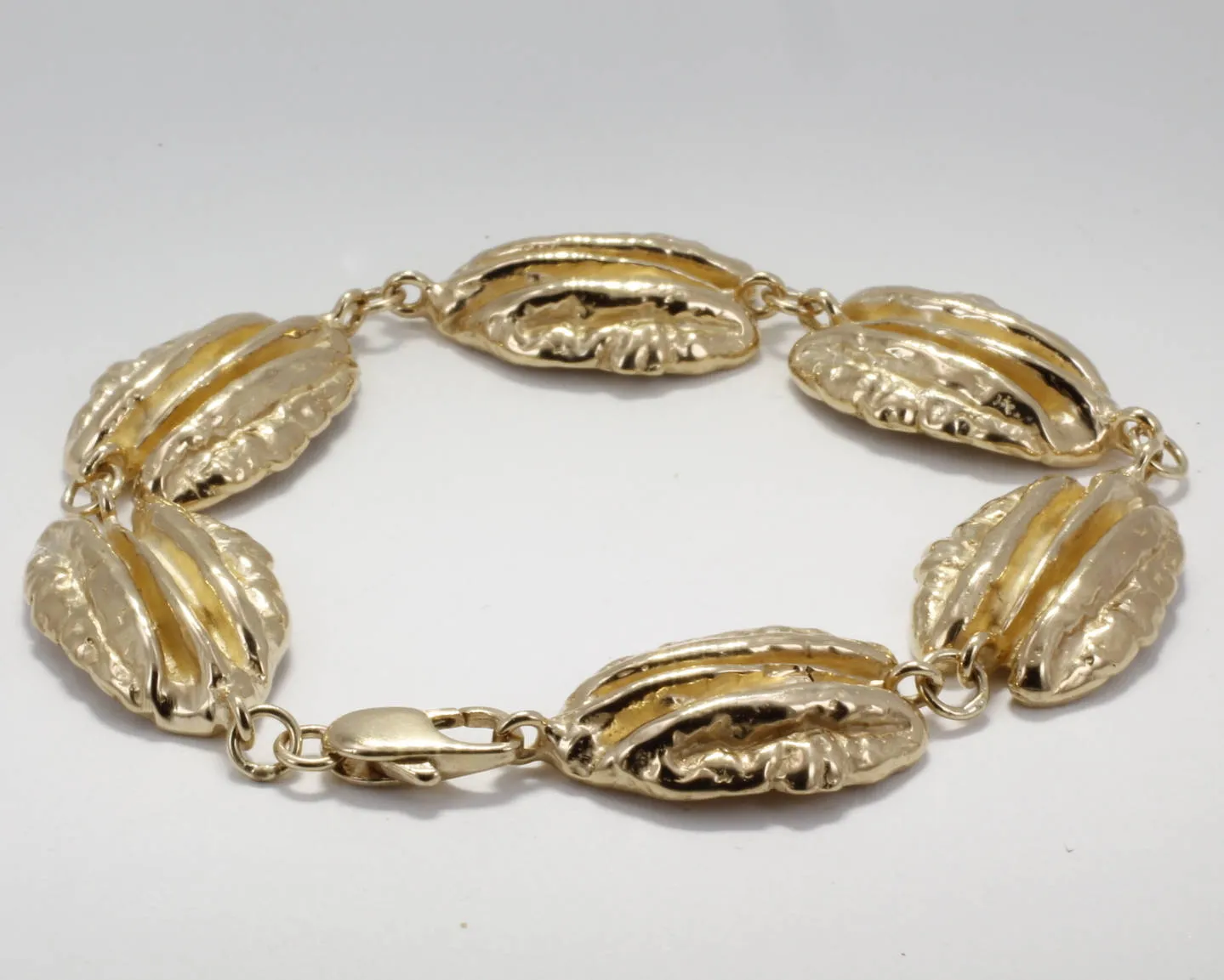 Solid 14kt Gold Pecan Bracelet for Pecan Grower