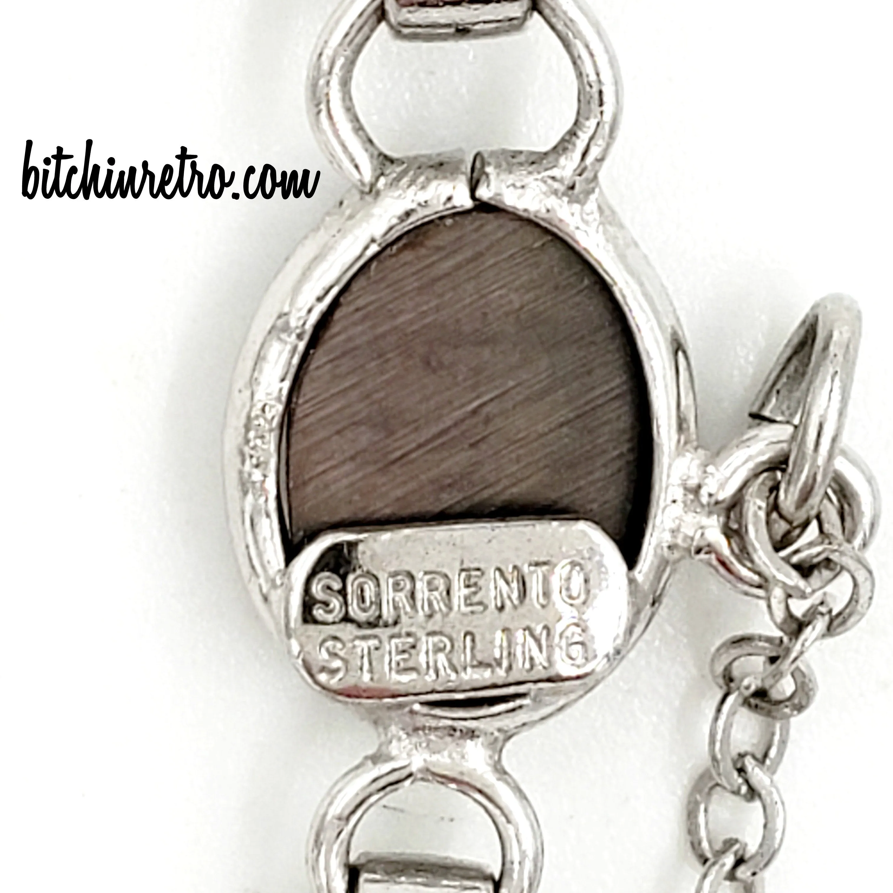 Sorrento Vintage Sterling Silver Mother of Pearl Cameo Bracelet