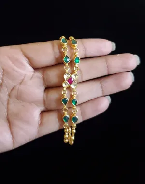 Sowji and Aswani P Pachi Kundan Bracelet