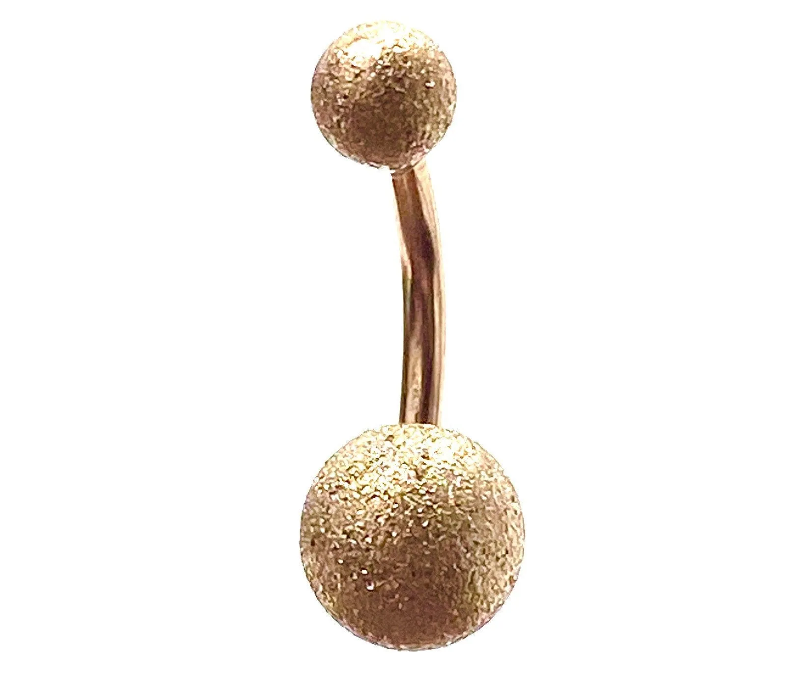 Stainless steel curve ball, glitter ball belly ring, SKU# NBR016