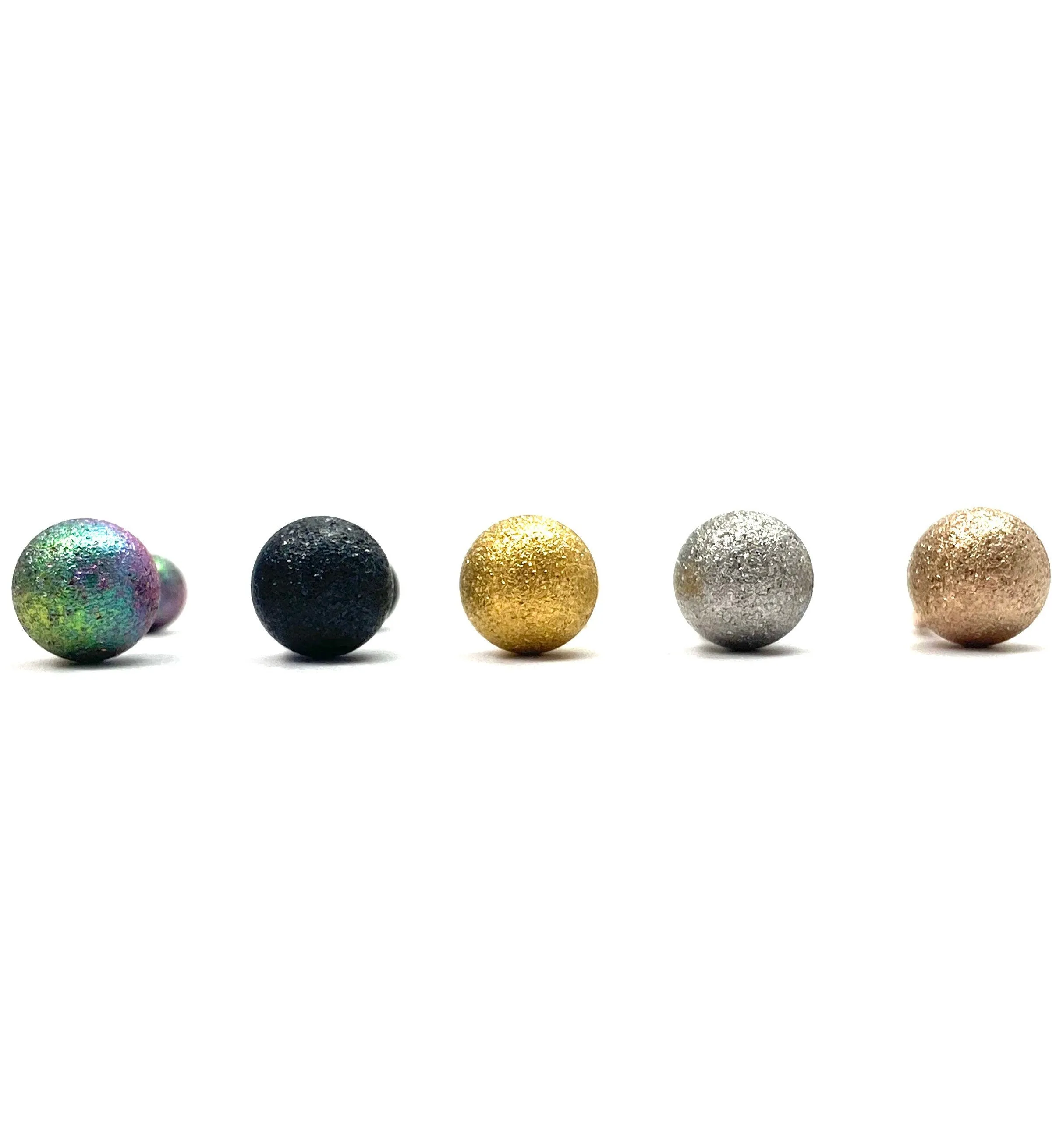 Stainless steel curve ball, glitter ball belly ring, SKU# NBR016