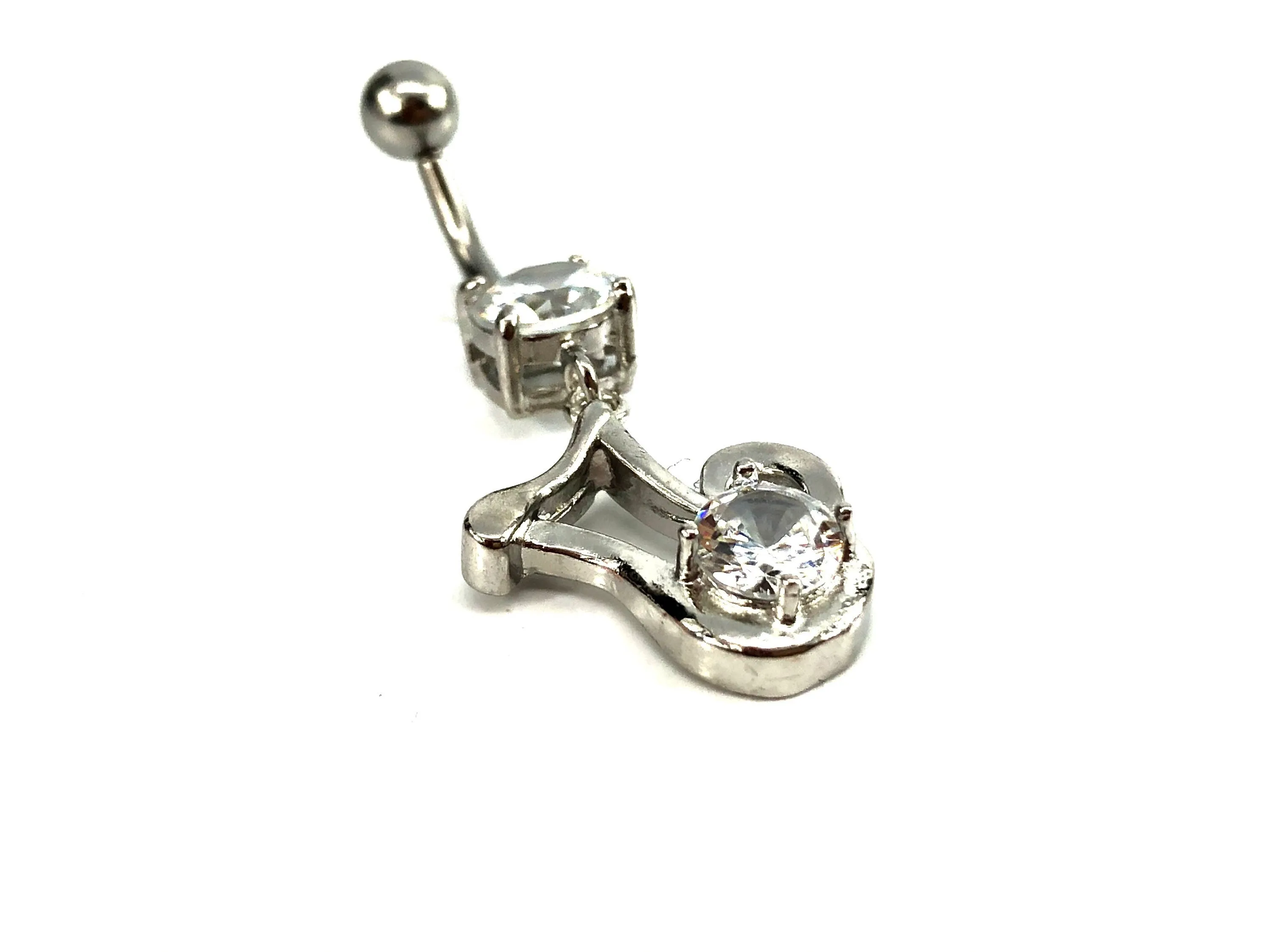 Stainless steel curve bar belly ring, SKU# 10-1-1
