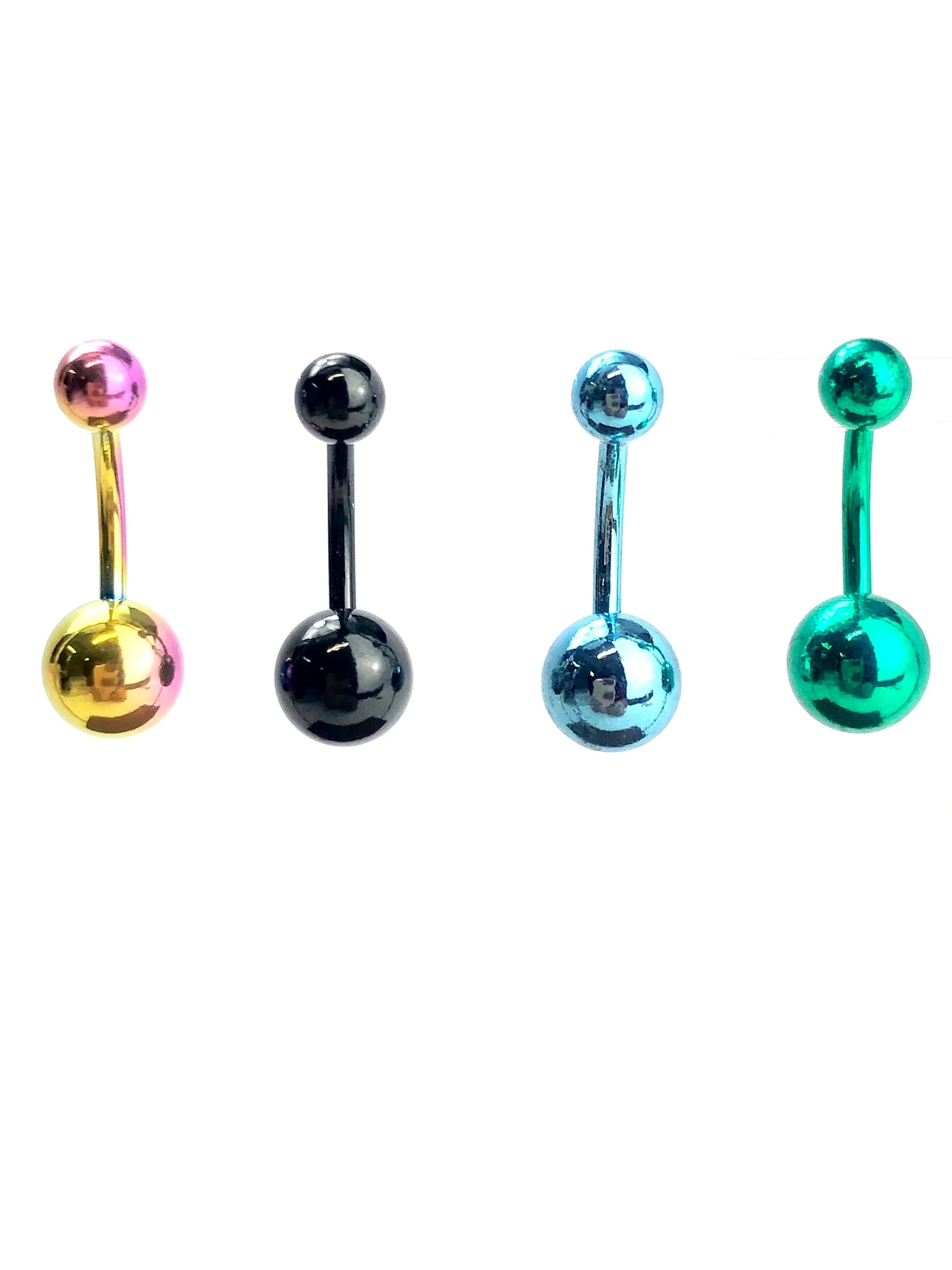 Stainless steel curve bar belly ring, SKU# NBR061