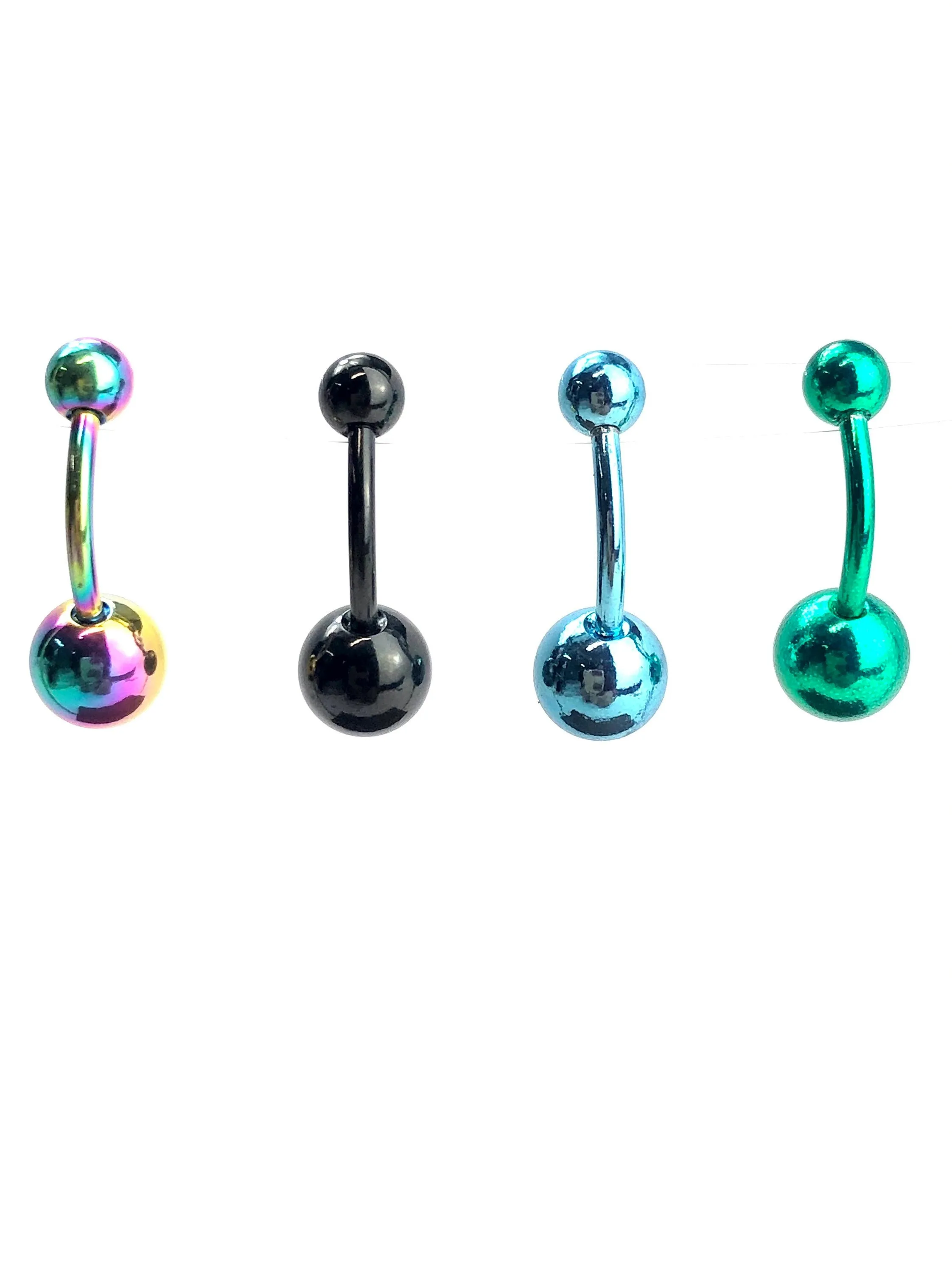 Stainless steel curve bar belly ring, SKU# NBR061
