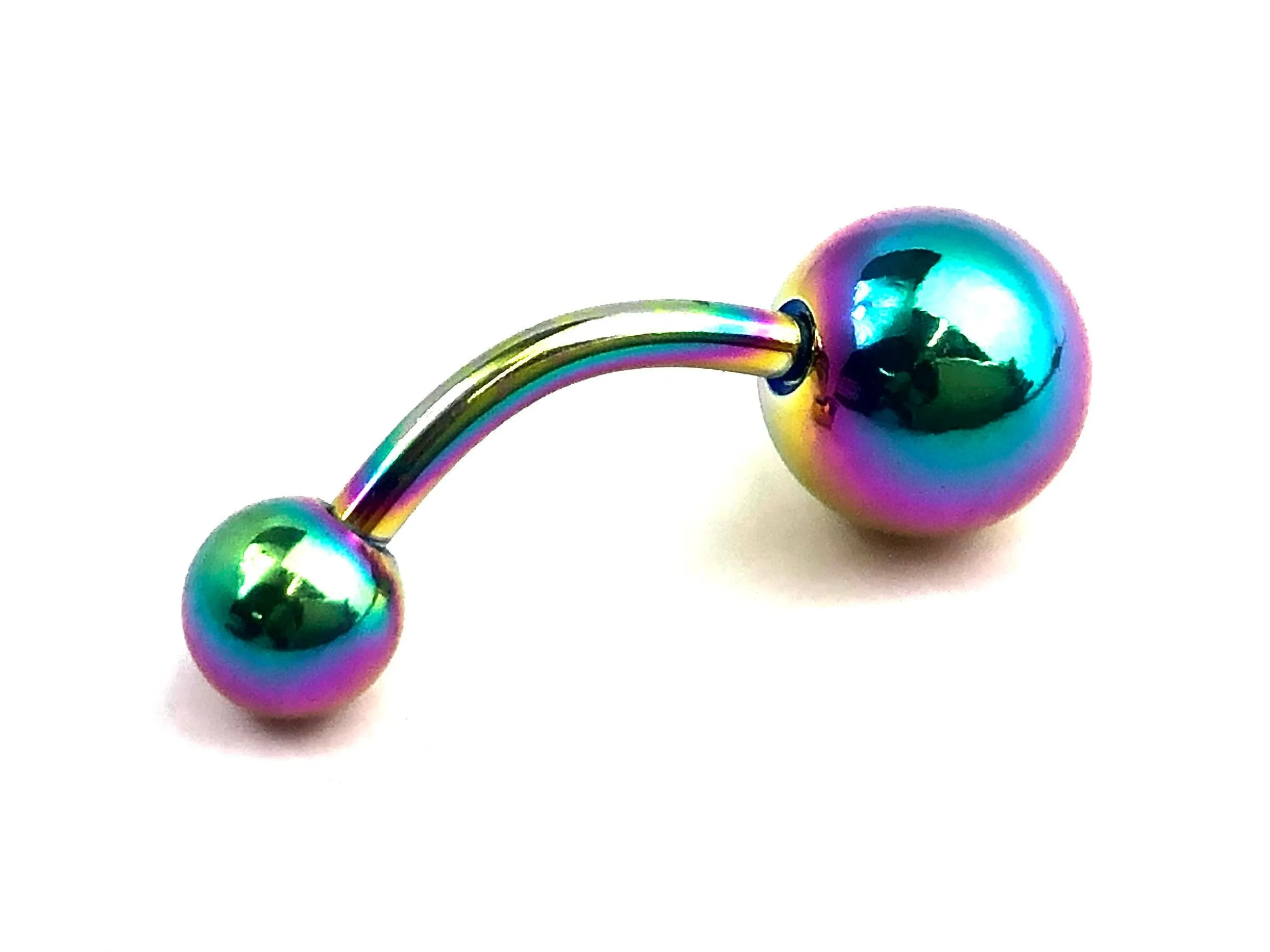 Stainless steel curve bar belly ring, SKU# NBR061