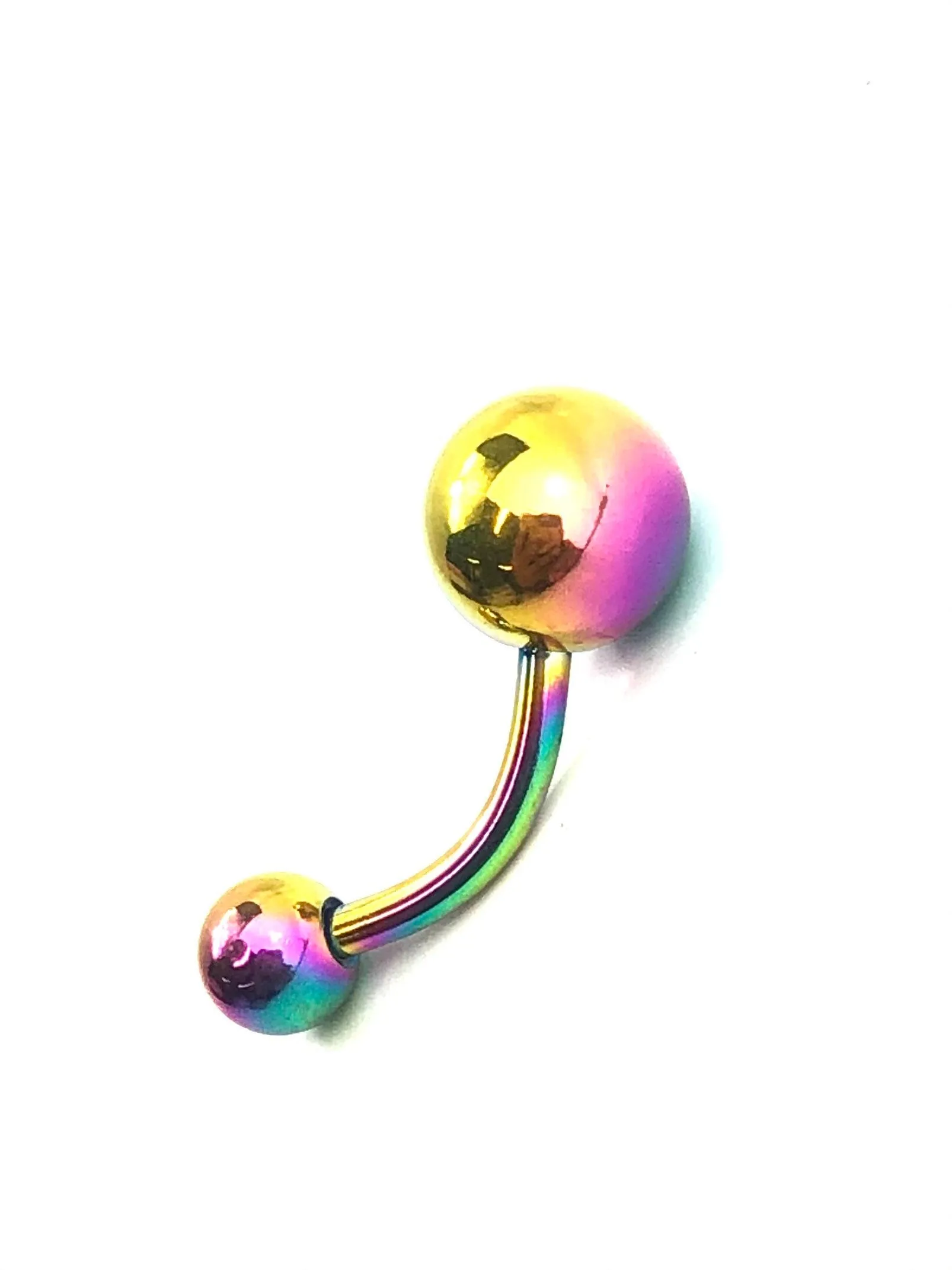 Stainless steel curve bar belly ring, SKU# NBR061