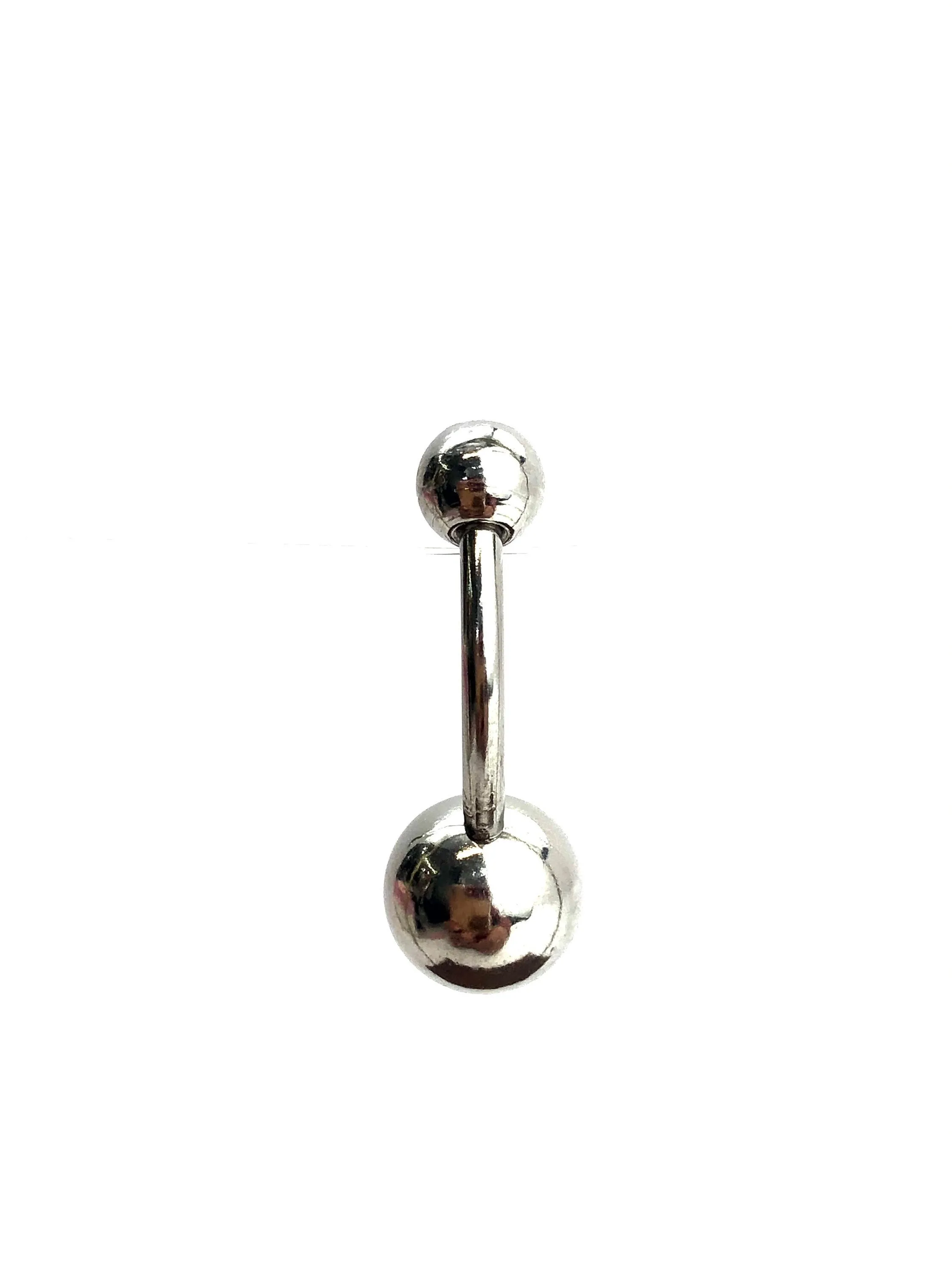 Stainless steel curve bar , w/ gem belly ring, SKU# 8-1