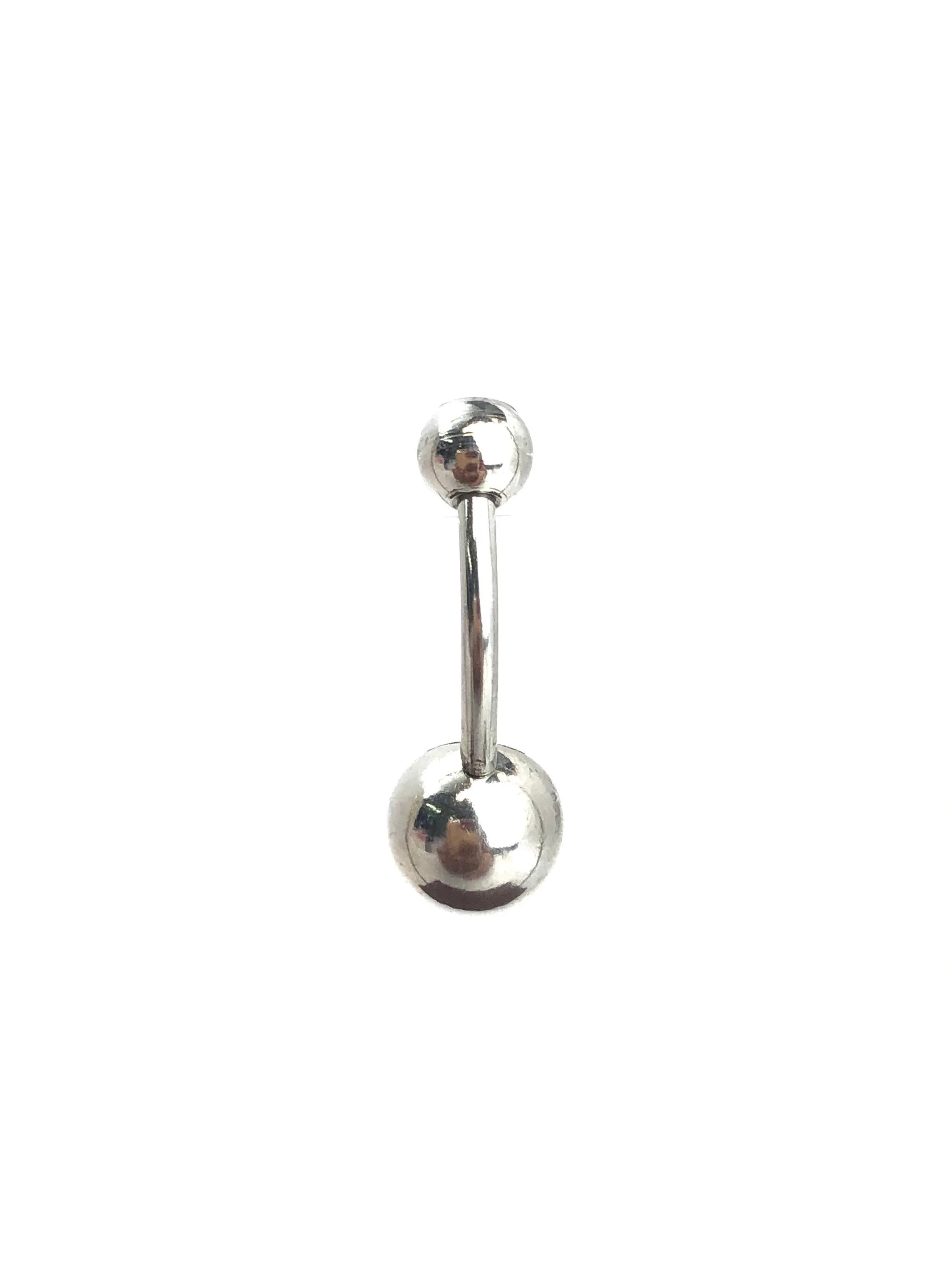 Stainless steel curve bar , w/ gem belly ring, SKU# 8-3