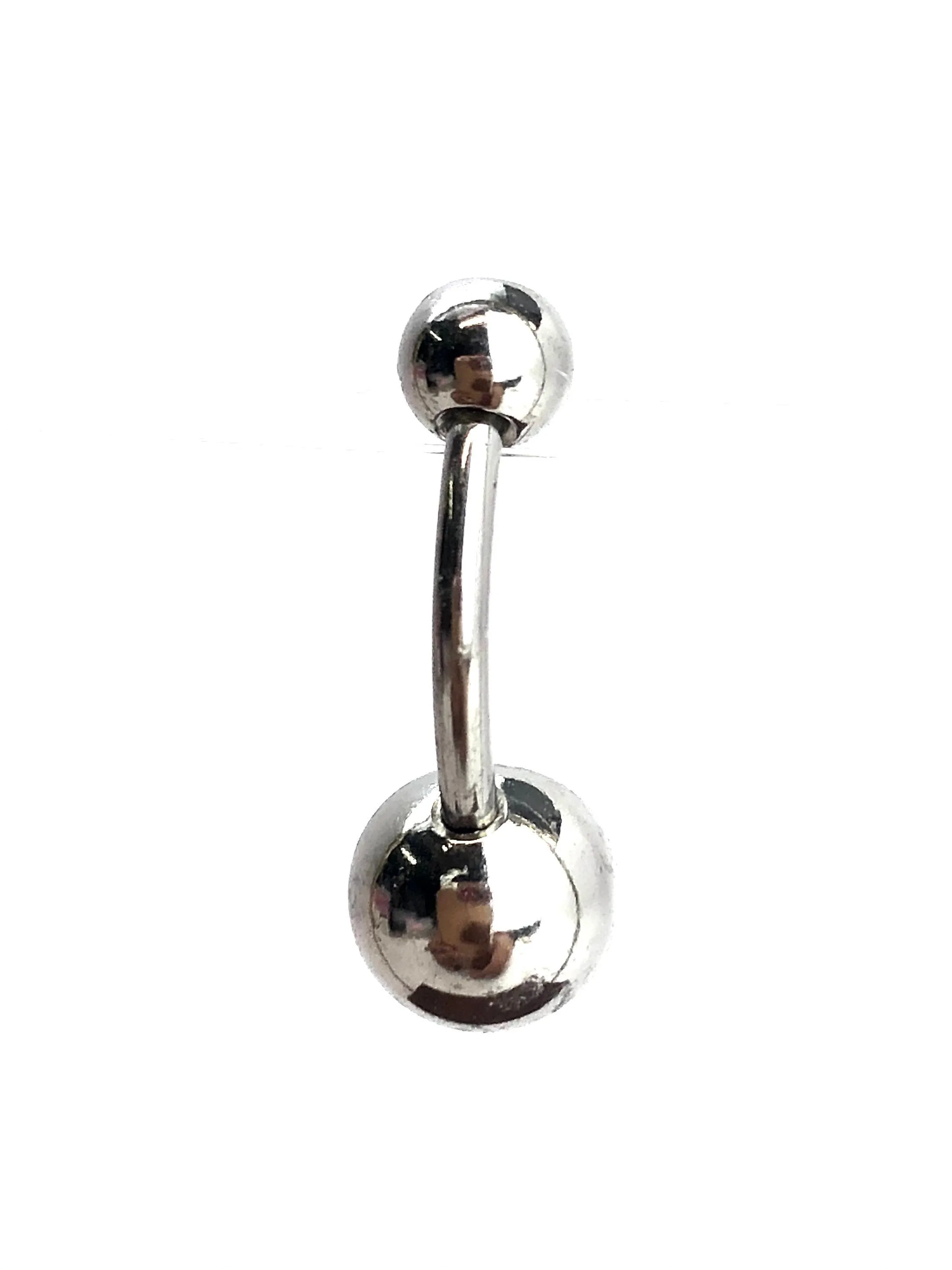 Stainless steel curve bar , w/ gem belly ring, SKU# NBR085