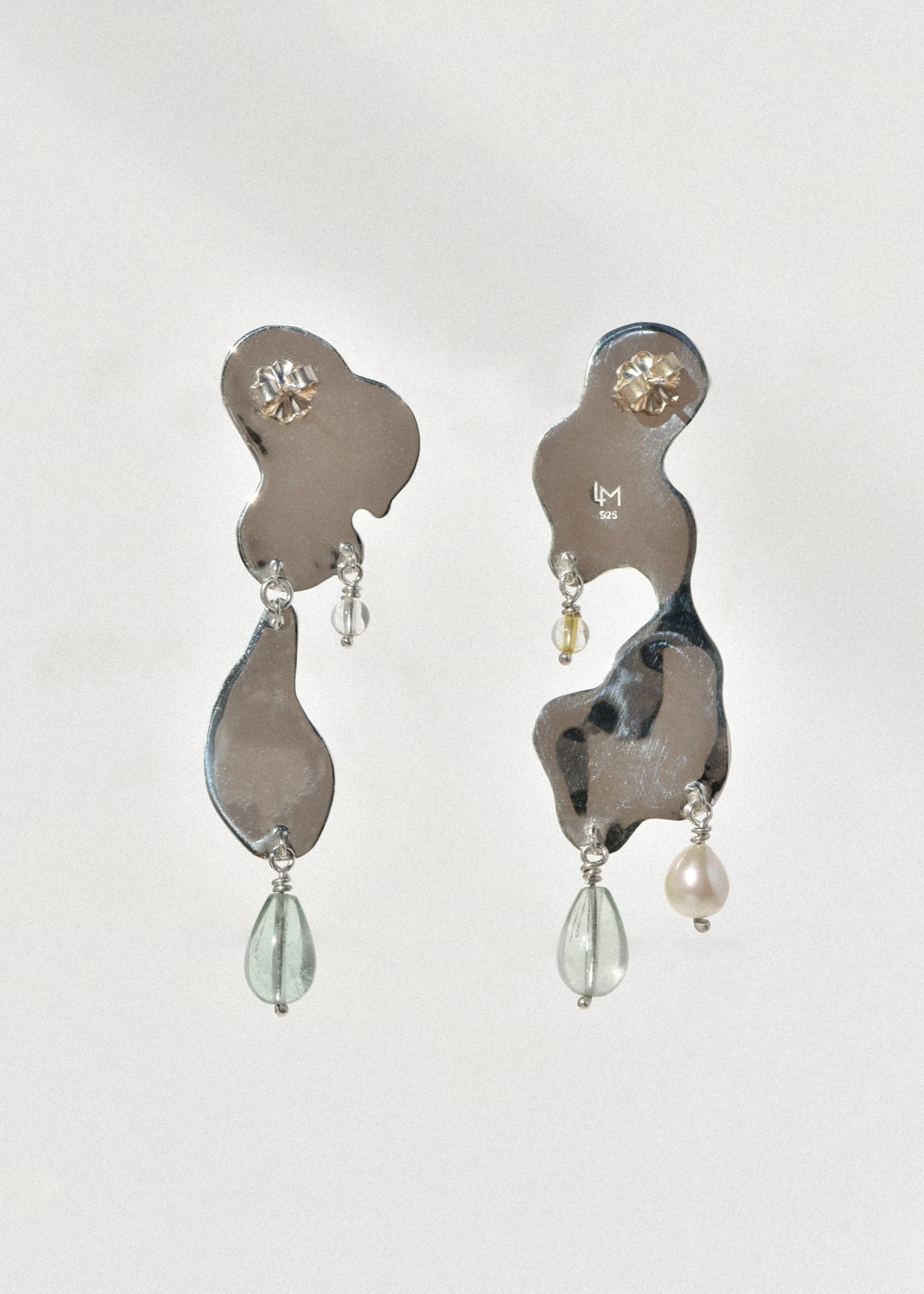 Sterling Silver Ink Blot Earrings