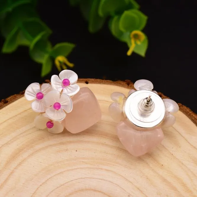 Sterling Silver Natural Shell Studs Earrings