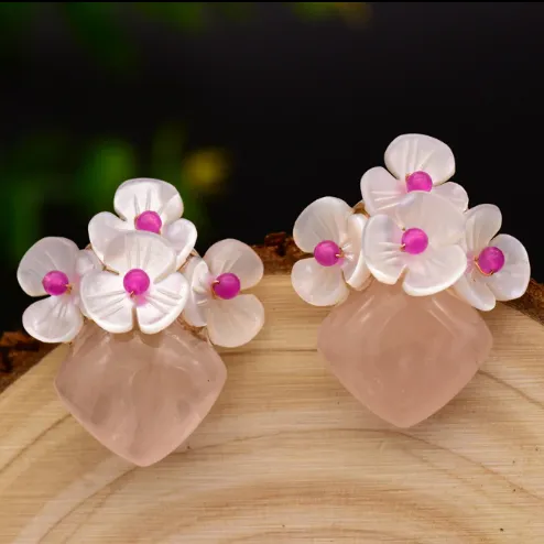 Sterling Silver Natural Shell Studs Earrings