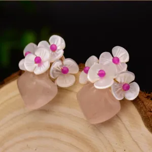 Sterling Silver Natural Shell Studs Earrings