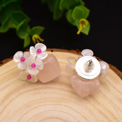 Sterling Silver Natural Shell Studs Earrings