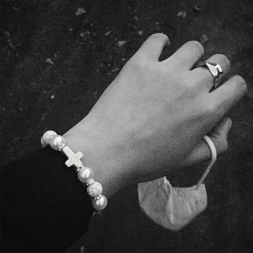 Street Cross Pearl Bracelet