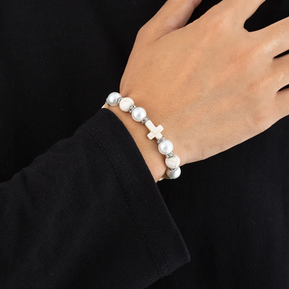 Street Cross Pearl Bracelet