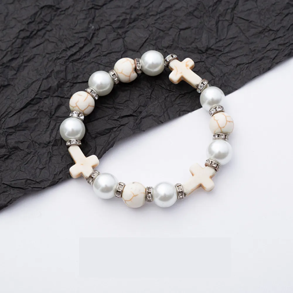 Street Cross Pearl Bracelet