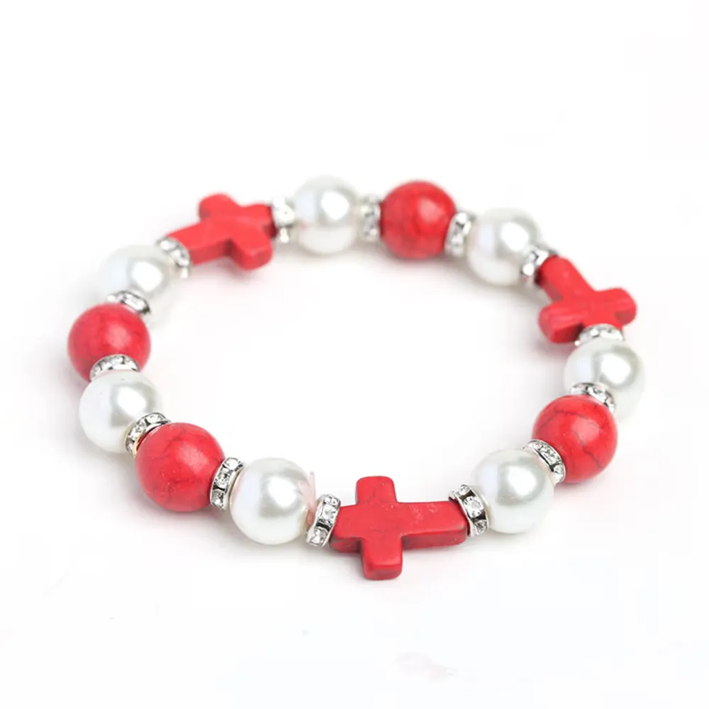 Street Cross Pearl Bracelet