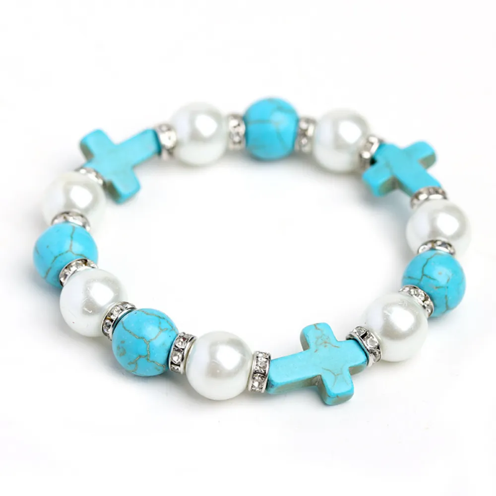 Street Cross Pearl Bracelet