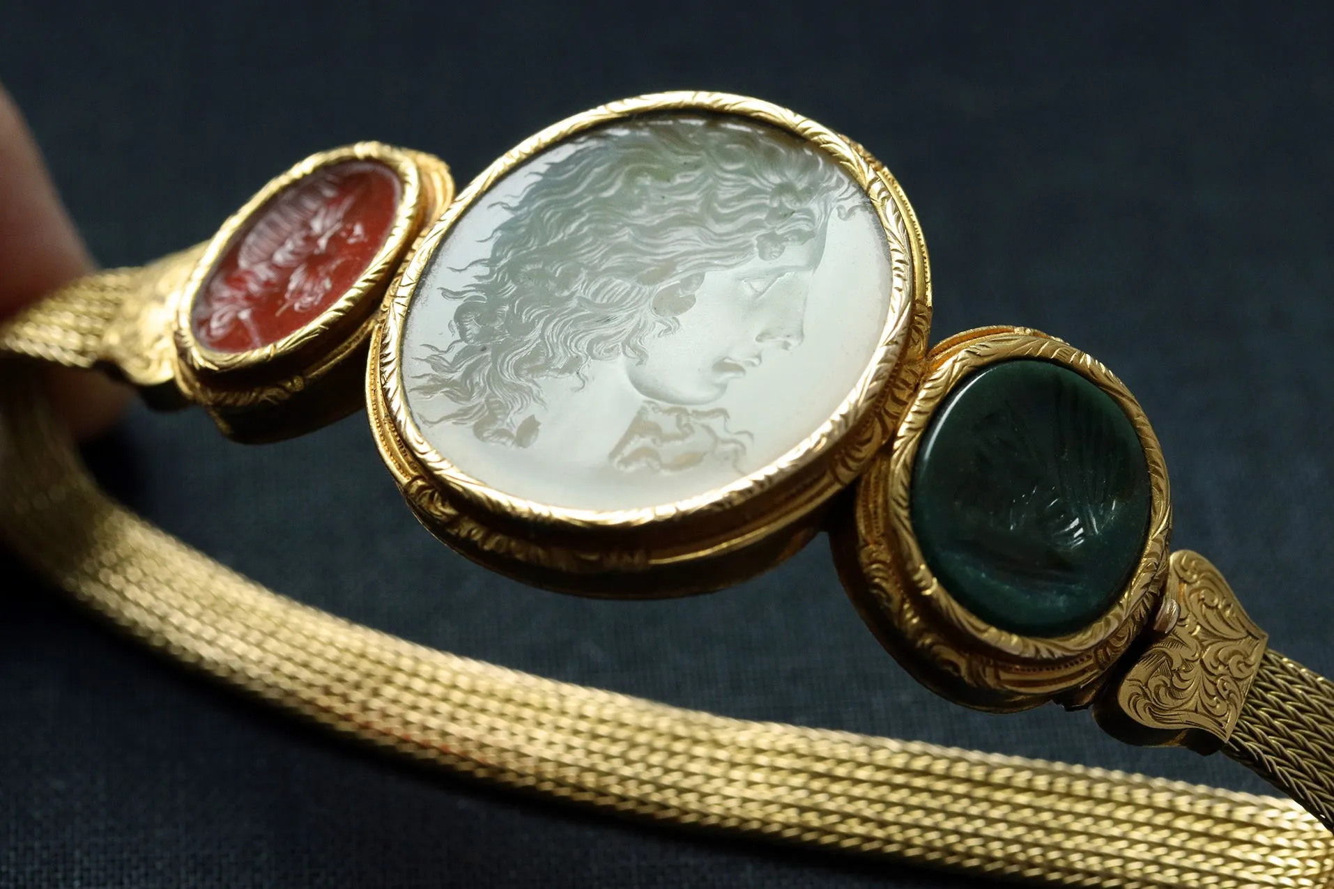 Strozzi Medusa Intaglio Gold Bracelet