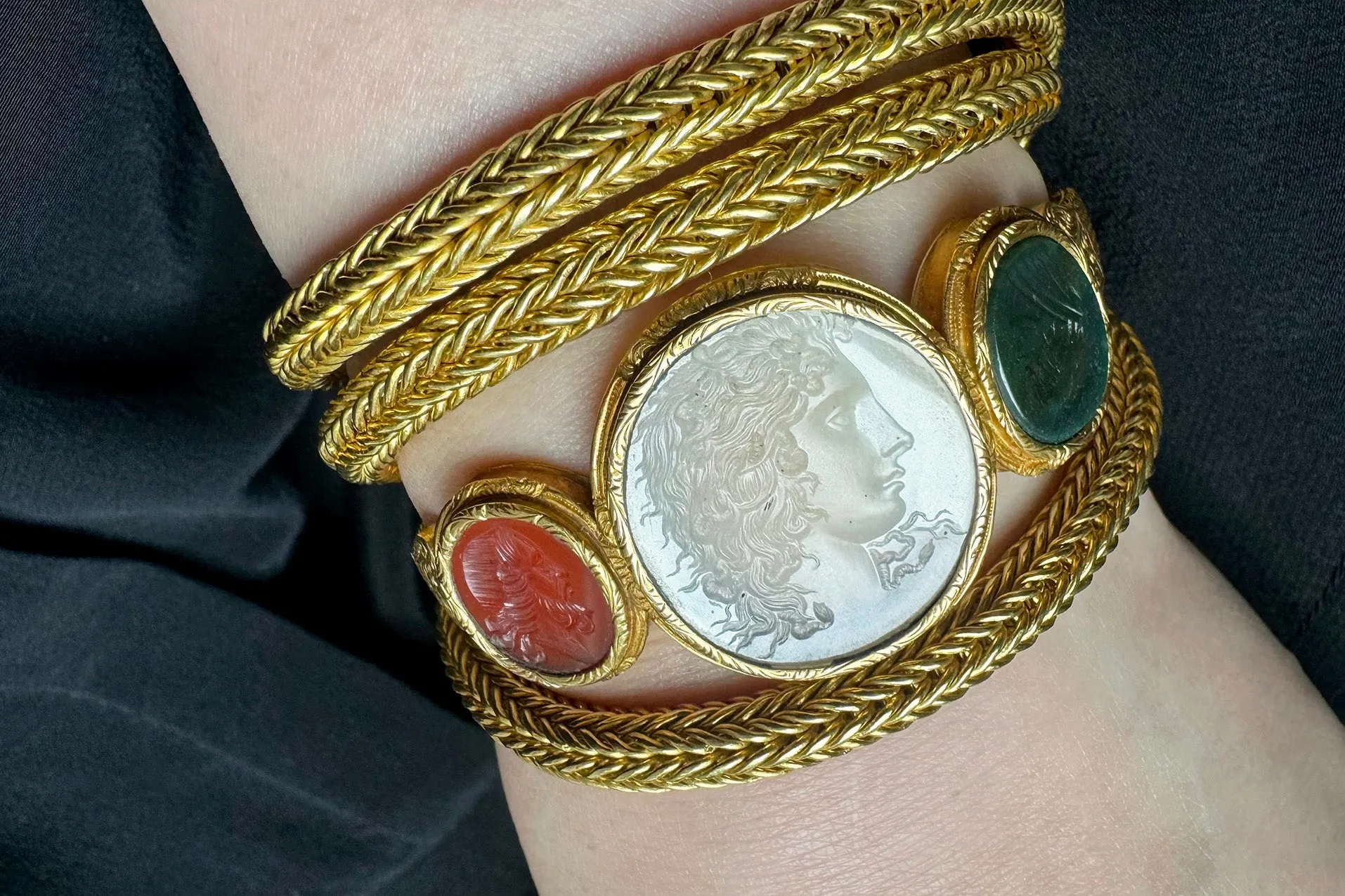 Strozzi Medusa Intaglio Gold Bracelet