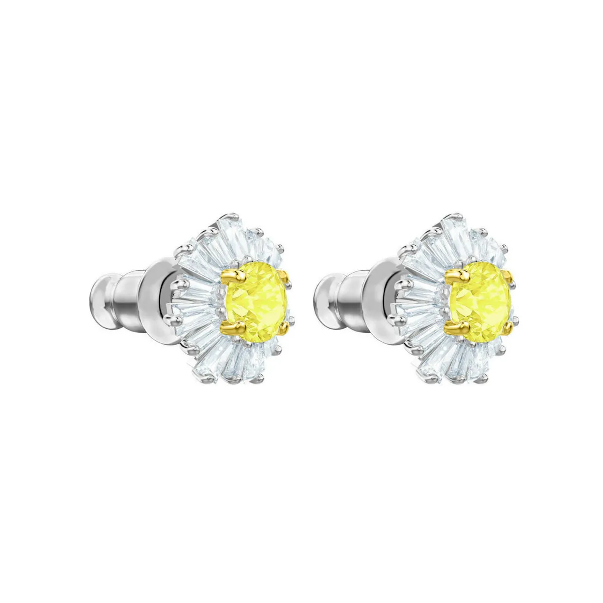 Sunshine White Rhodium Pierced Earrings