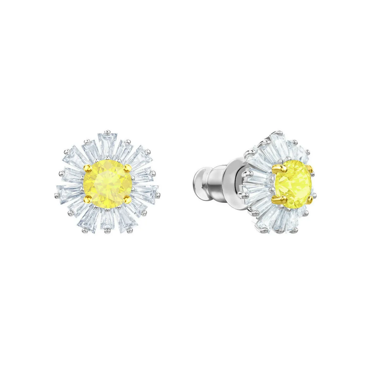 Sunshine White Rhodium Pierced Earrings