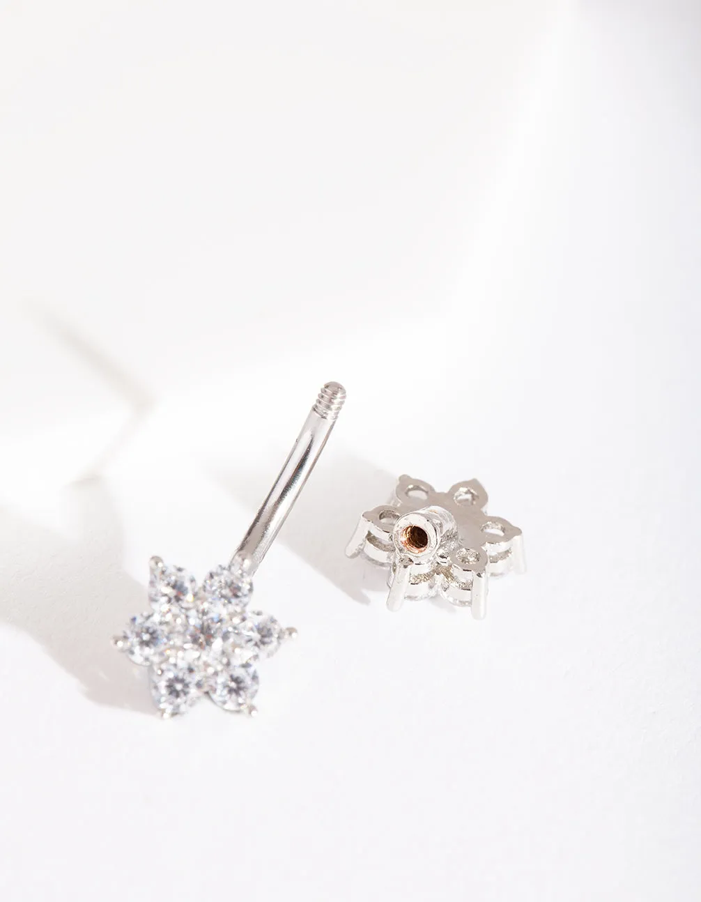 Surgical Steel Double Flower Belly Bar