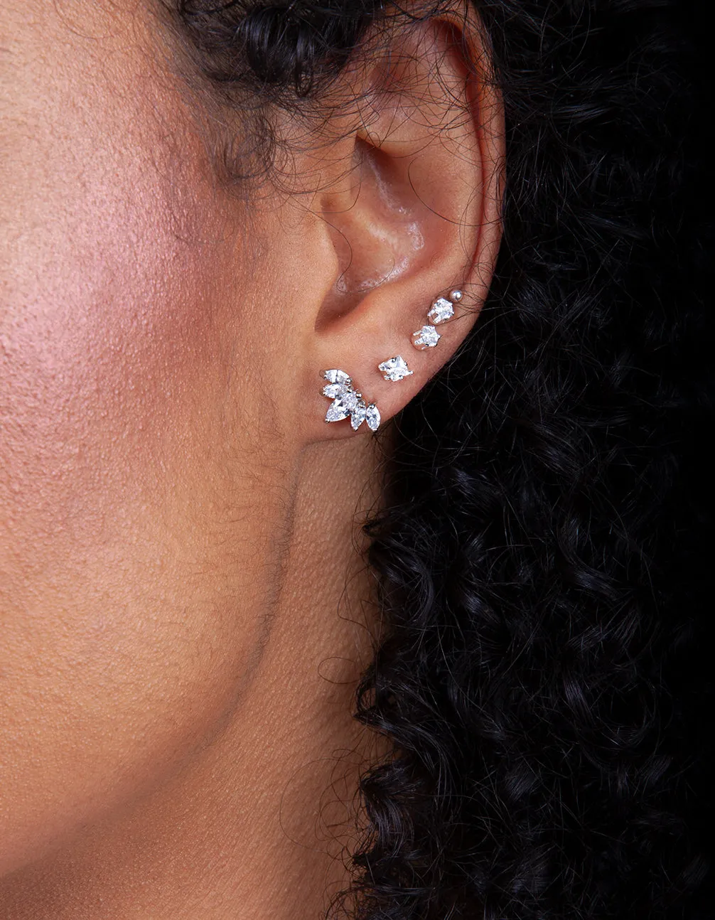 Surgical SteelCubic Zirconia Marquise Fan Barbell