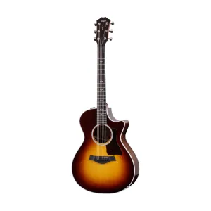 Taylor 412ce-R Grand Concert Acoustic Guitar w/Case, Tobacco Sunburst Top