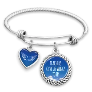Teachers Give Us Wings To Fly Charm Bracelet