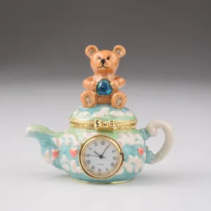 Teddy Bear Sitting on a Teapot