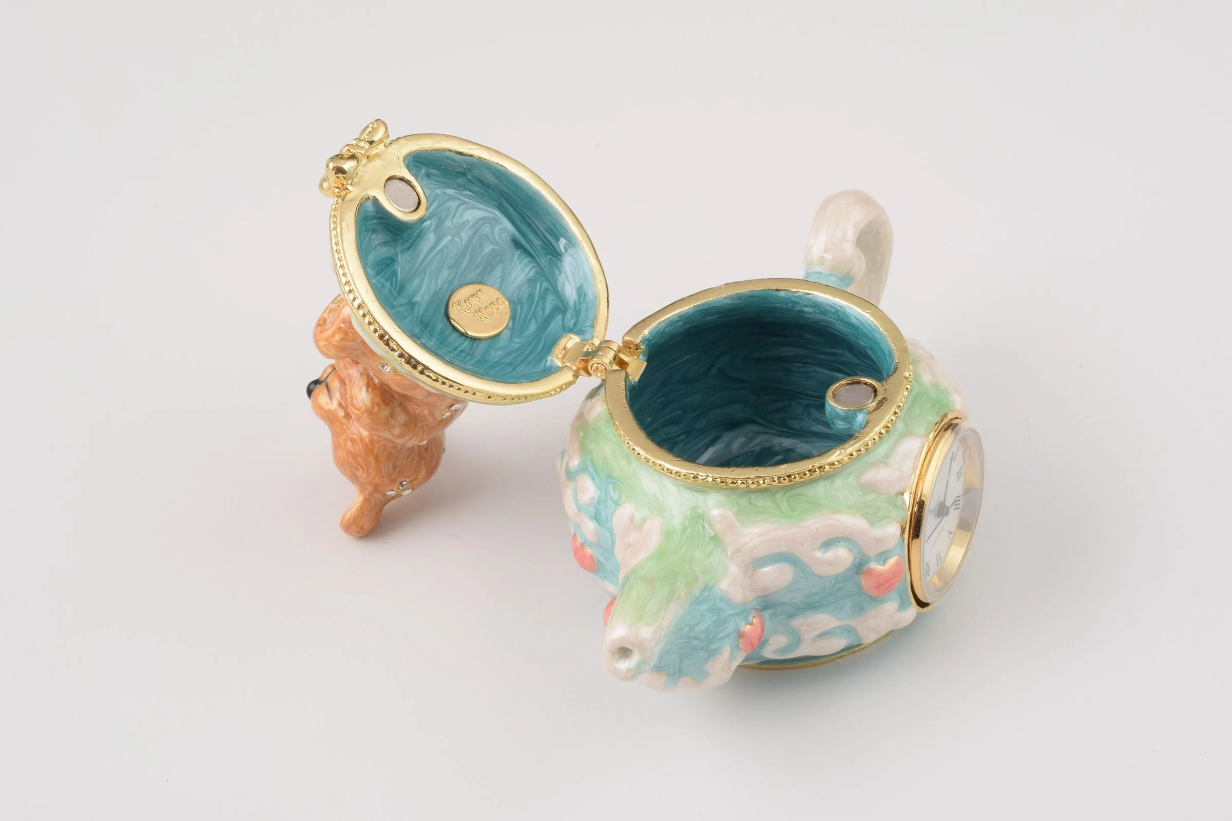 Teddy Bear Sitting on a Teapot