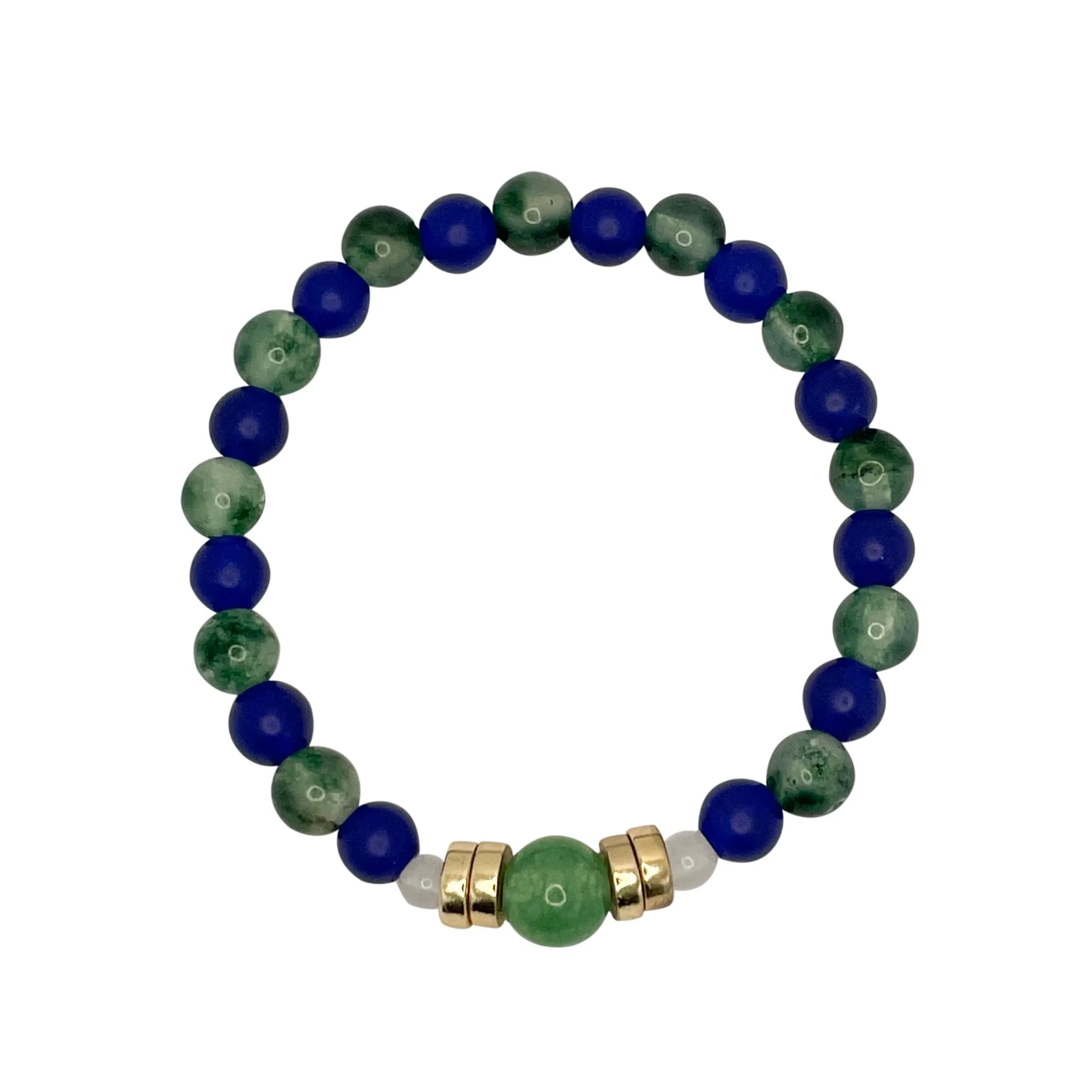 The 12 Blue Green White Jade Cord