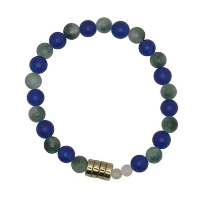The 12 Blue Green White Jade   Gold Plated Cord