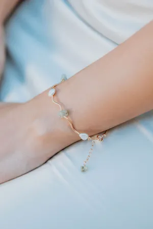 Gentle freshwater pearl silver bracelet