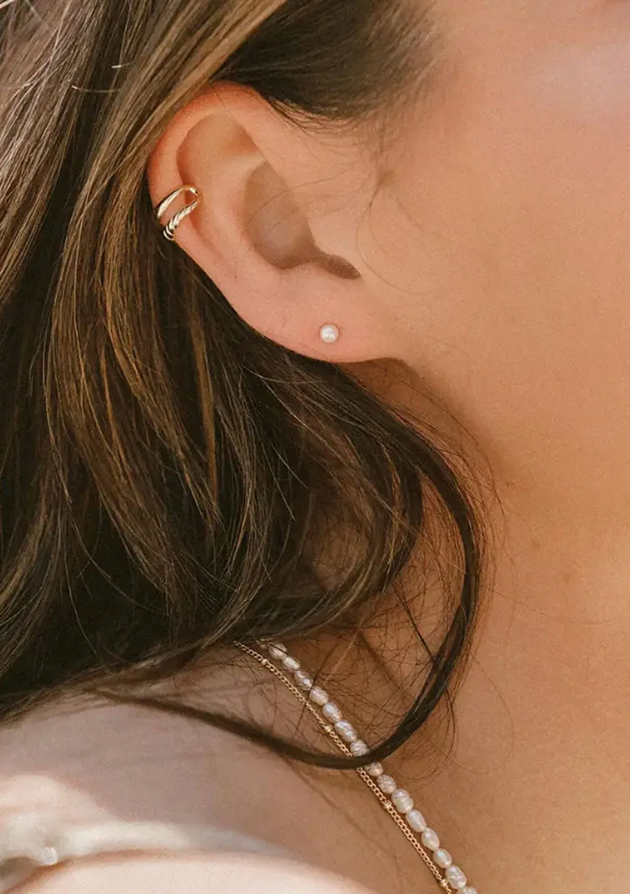 The Salty Gem Pearl Stud Earrings