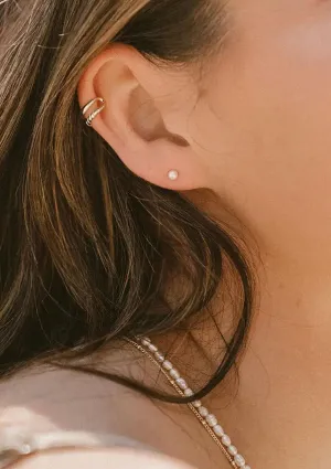 The Salty Gem Pearl Stud Earrings