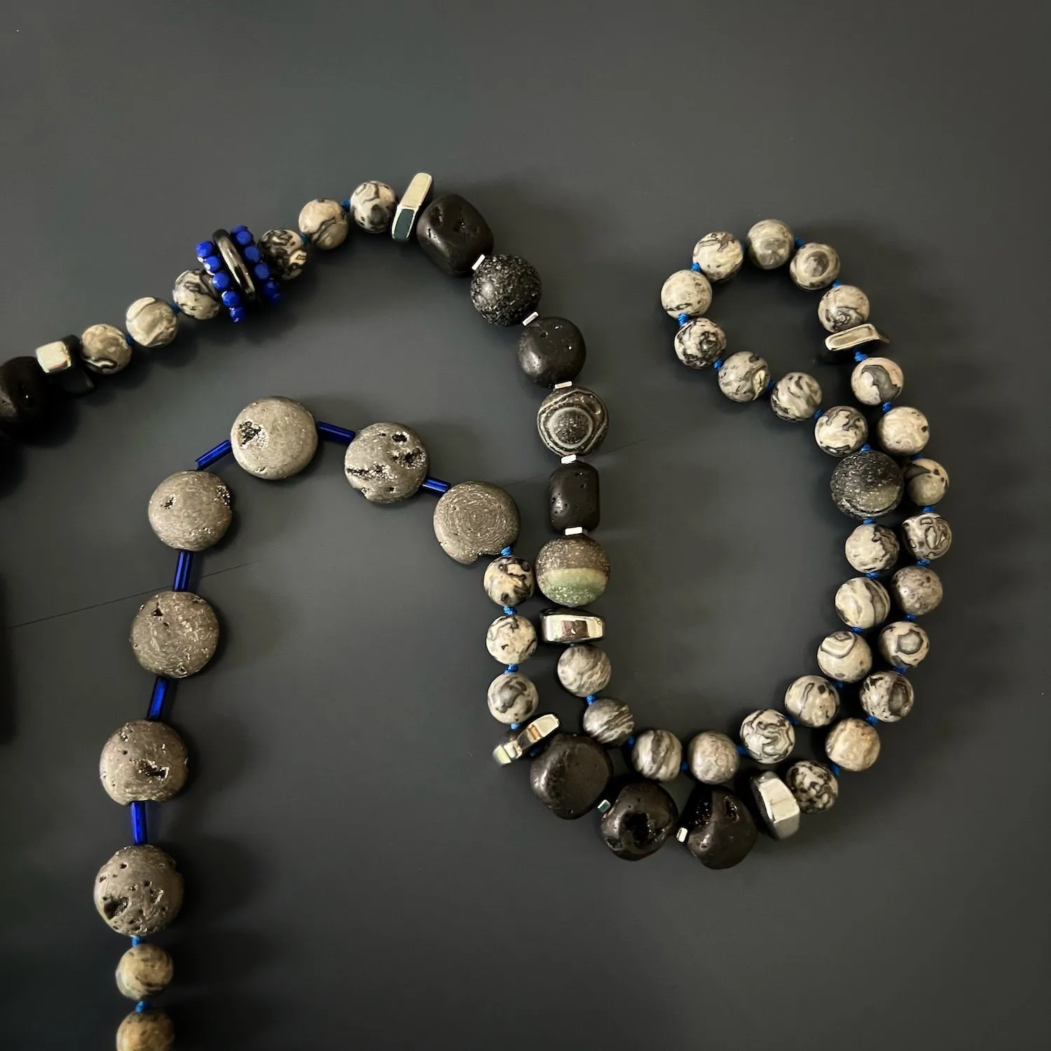 Tibetan Agate Om Beaded Necklace