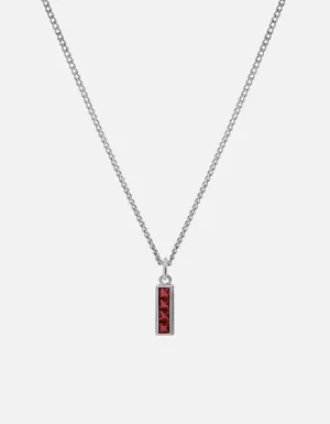 Totem Garnet Necklace, Sterling Silver