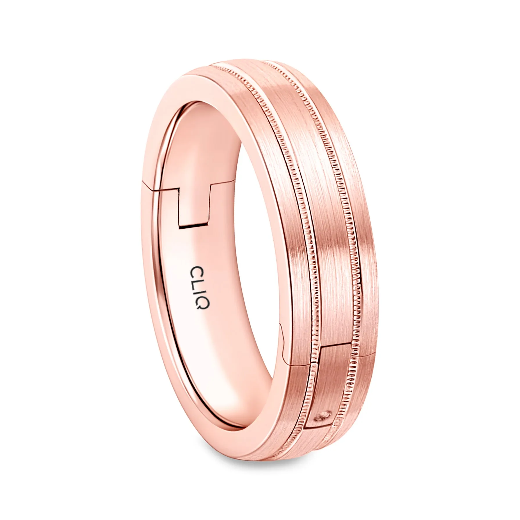 Trax Milgrain Band with Matte Finish, 6mm