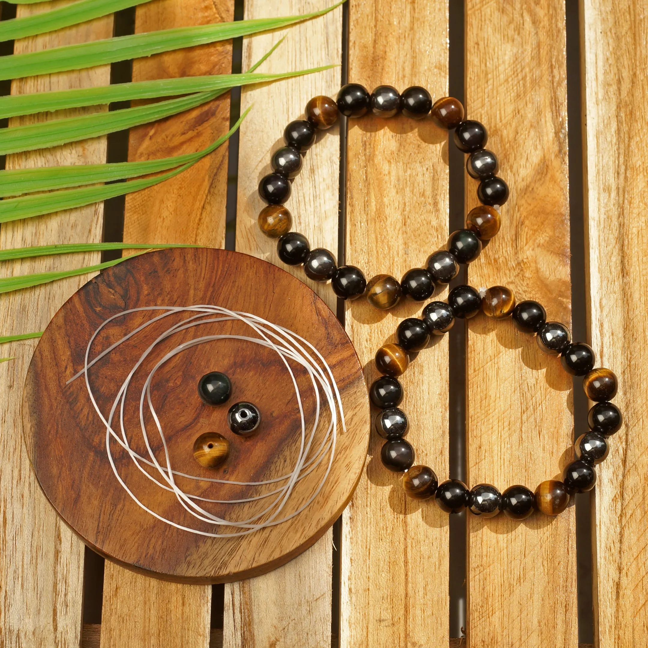 Triple Protection Bracelet - For Protection & Success- Bring Luck And Prosperity - Hematite - Black Obsidian - Tiger Eye - Stone Bracelet